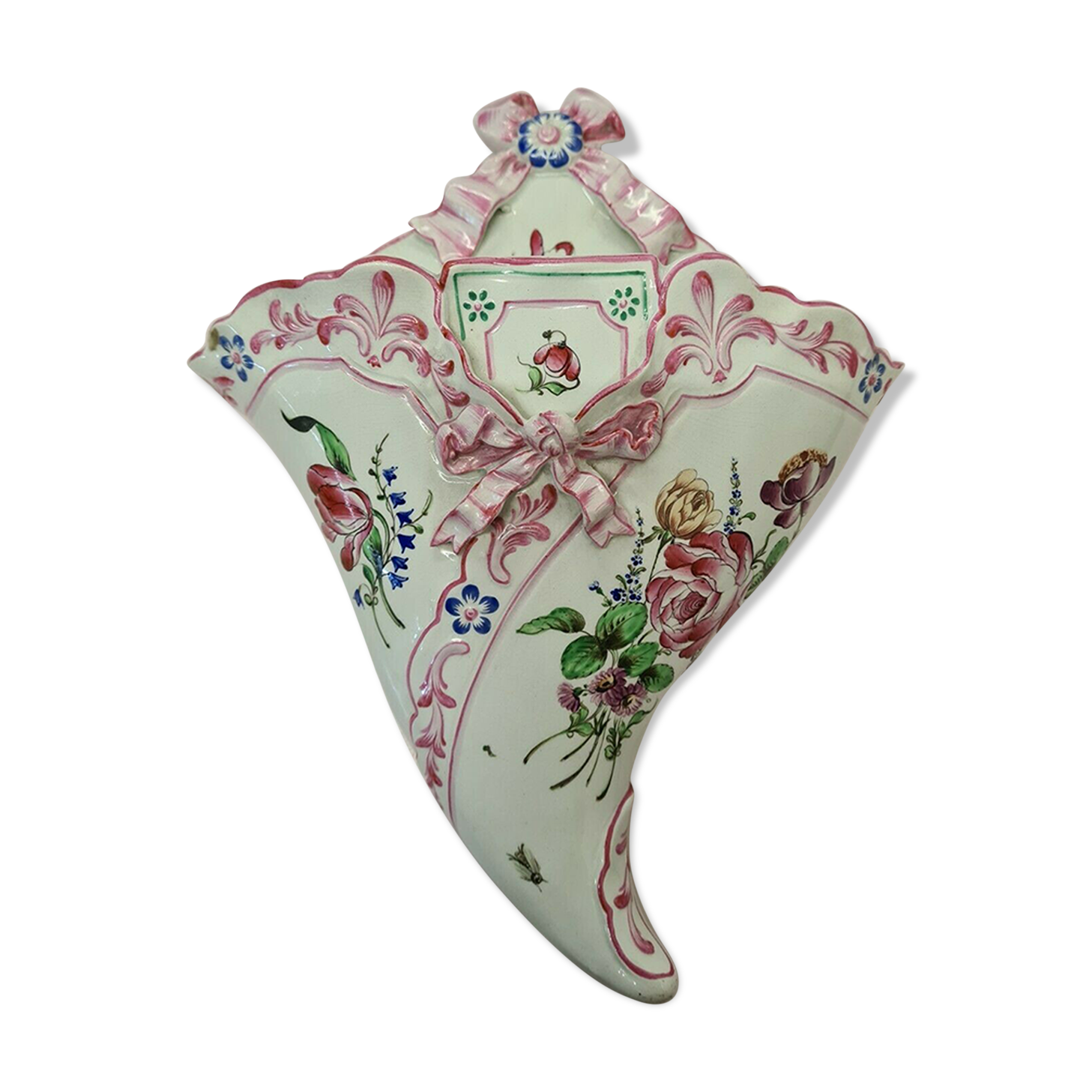 Bouquet door in Luneville earthenware