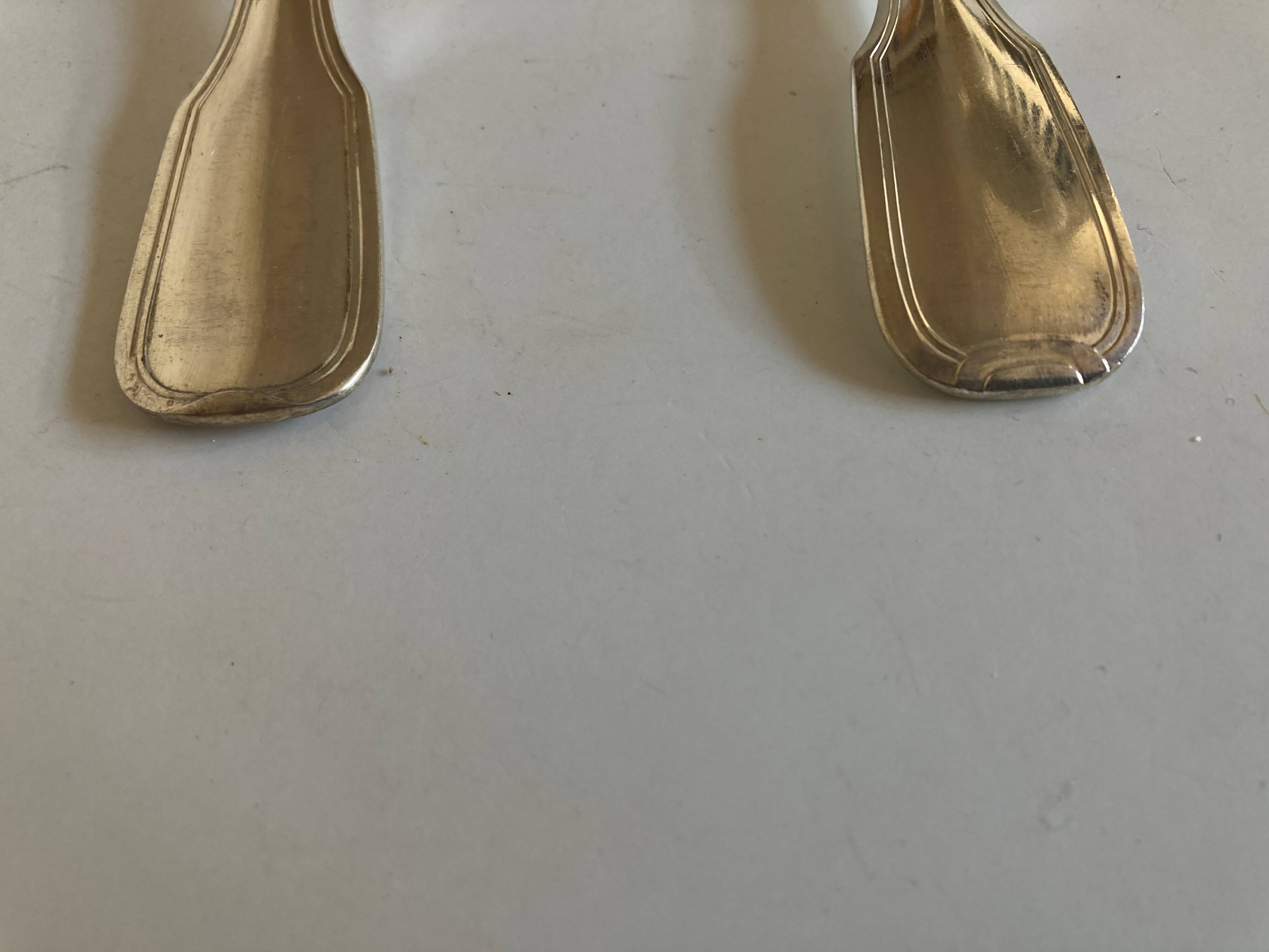 Set of 6 forks, 6 spoons, 6 small modernist spoons in silver metal