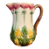 Antique floral barbotine jug – late 19th century ceramic