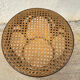 Tabouret de bar vintage en bois & cannage