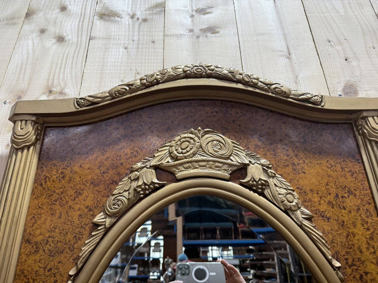 Art Deco period mirror in painted wood