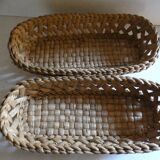 2 long wicker baskets
