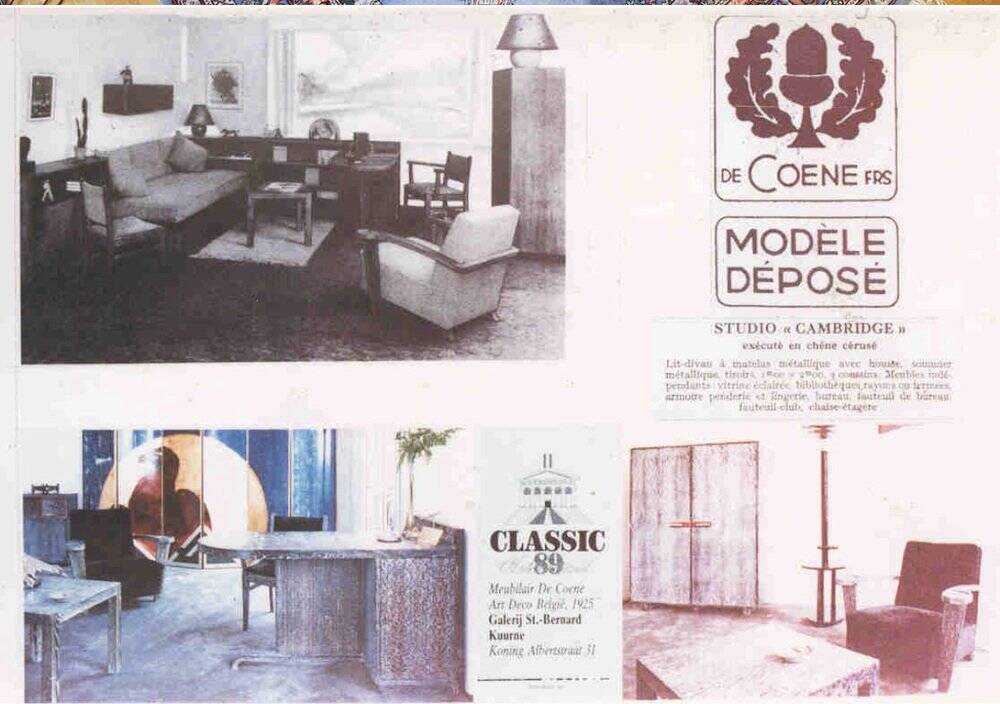 Art Deco Limed Oak Club Chair from De Coene, Belgium, 1930s