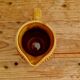 Vintage ceramic pitcher in honey color, model 7314