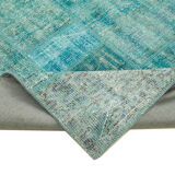 Tapis turc surteint fait à la main 204 cm x 303 cm Tapis Patchwork Turquoise