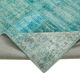 Handmade turkish overdyed 204 cm x 303 cm turquoise patchwork carpet