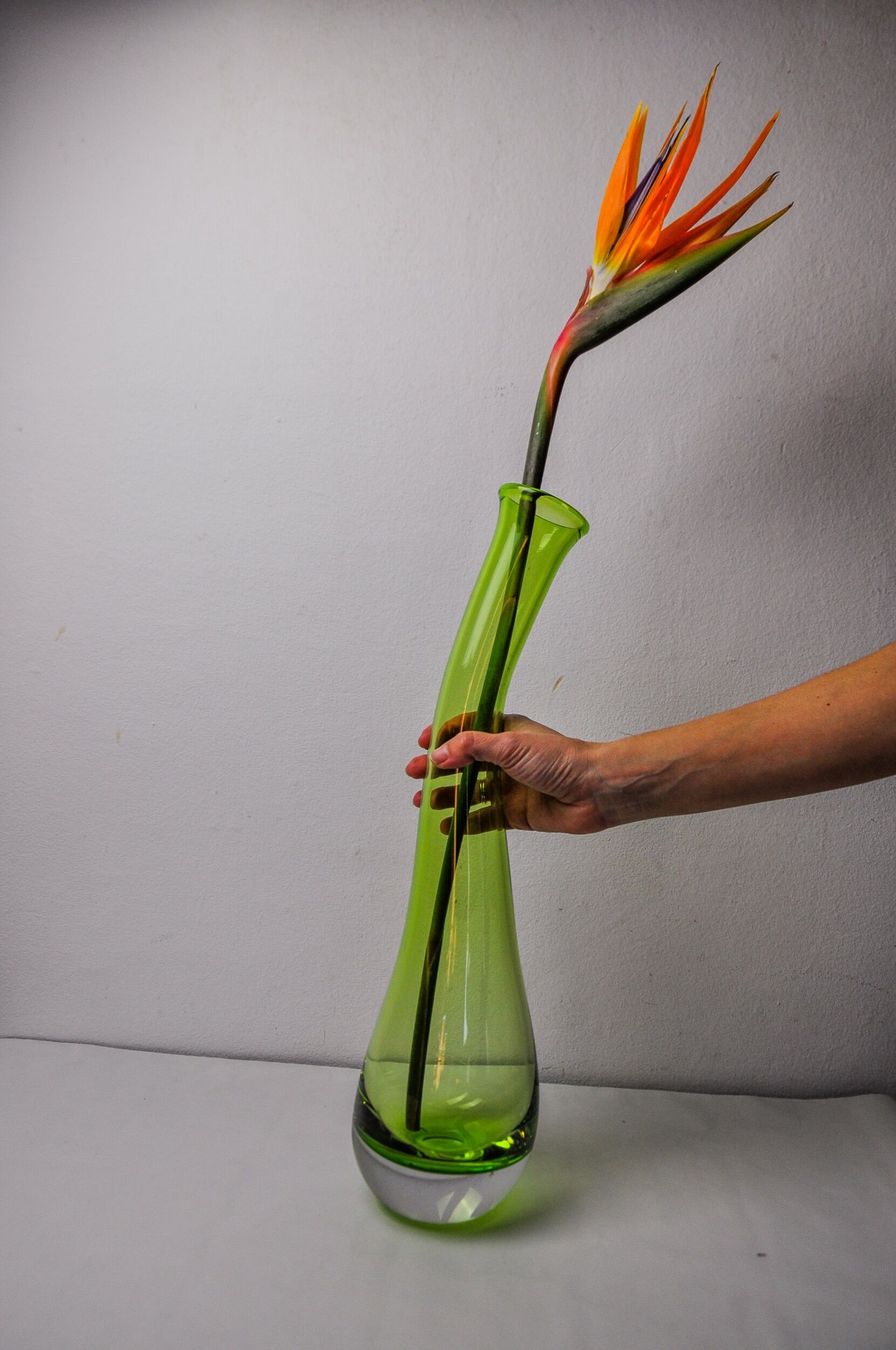 Green sommerso vase XL by seguso, Italy, 1970