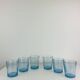 6 vintage blue bubble glass water glasses from Biot.