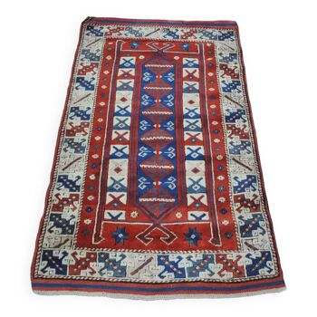 Vintage hand-knotted kazak rug 185x127cm