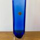 Vase soliflore vintage en cristal bleu, Italie
