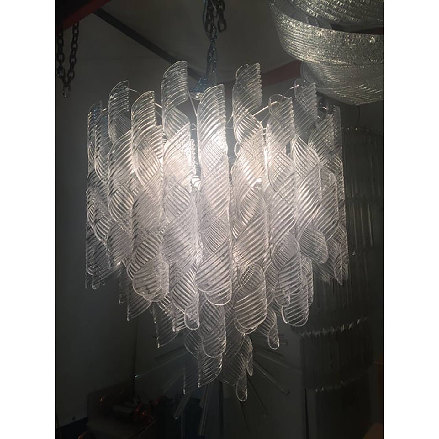 Murano Glass Sputnik Chandelier With Swirling Italian Glass