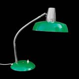 SIS type 835 - large desk lamp in green lacquered metal and chrome - 1960
