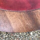 Coffee table oak and leather 1950