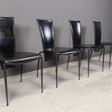 Set of 4 post modern dining chairs by Arper Italy, 1980s