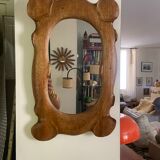 Polymorphic mirror in vintage wood
