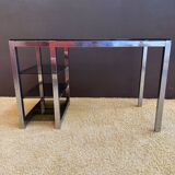 Metal and smoked glass desk