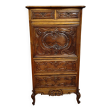 Antique walnut secretary – Louis XV style – Drop-down – 19th century