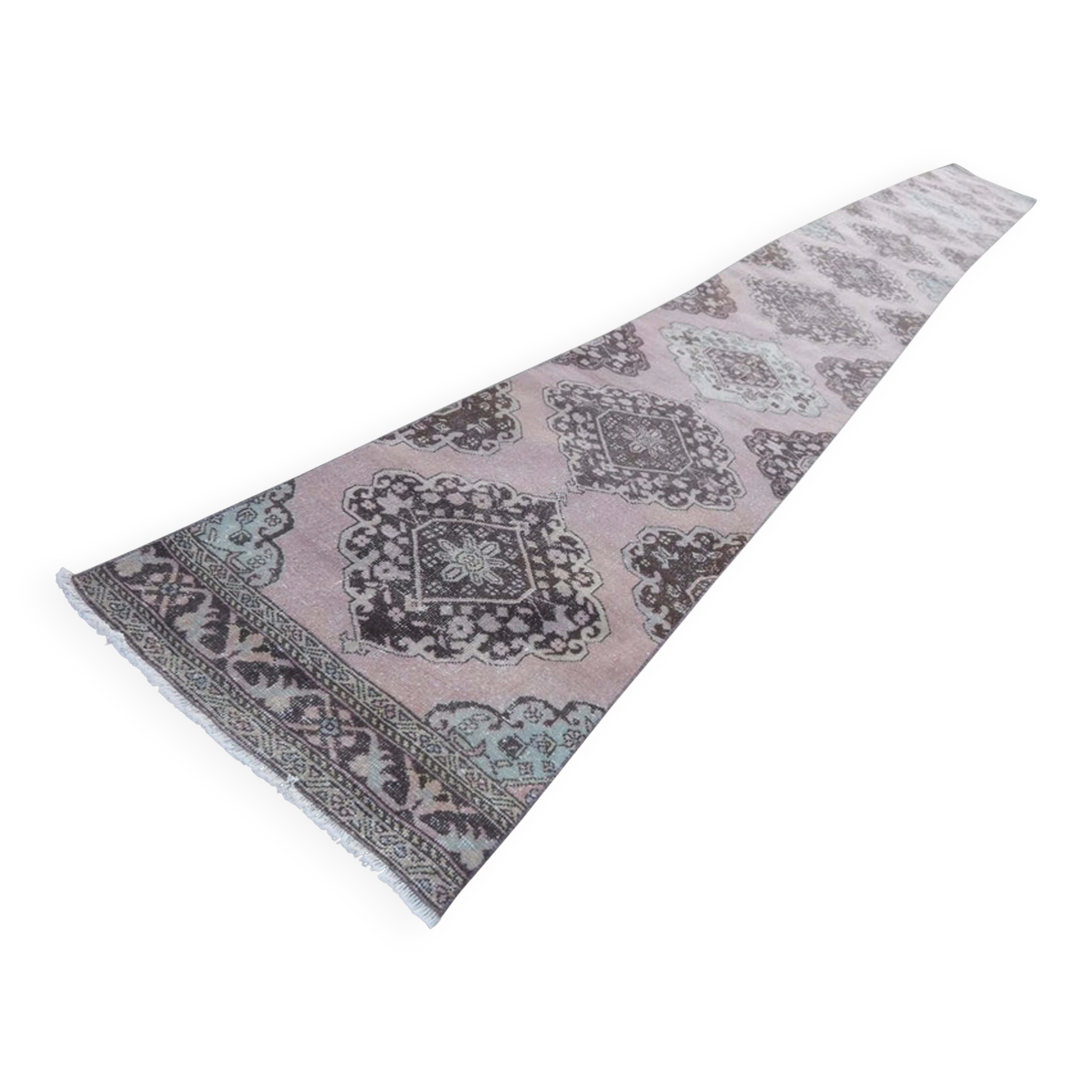 Vintage Turkish hallway rug 80x775 cm