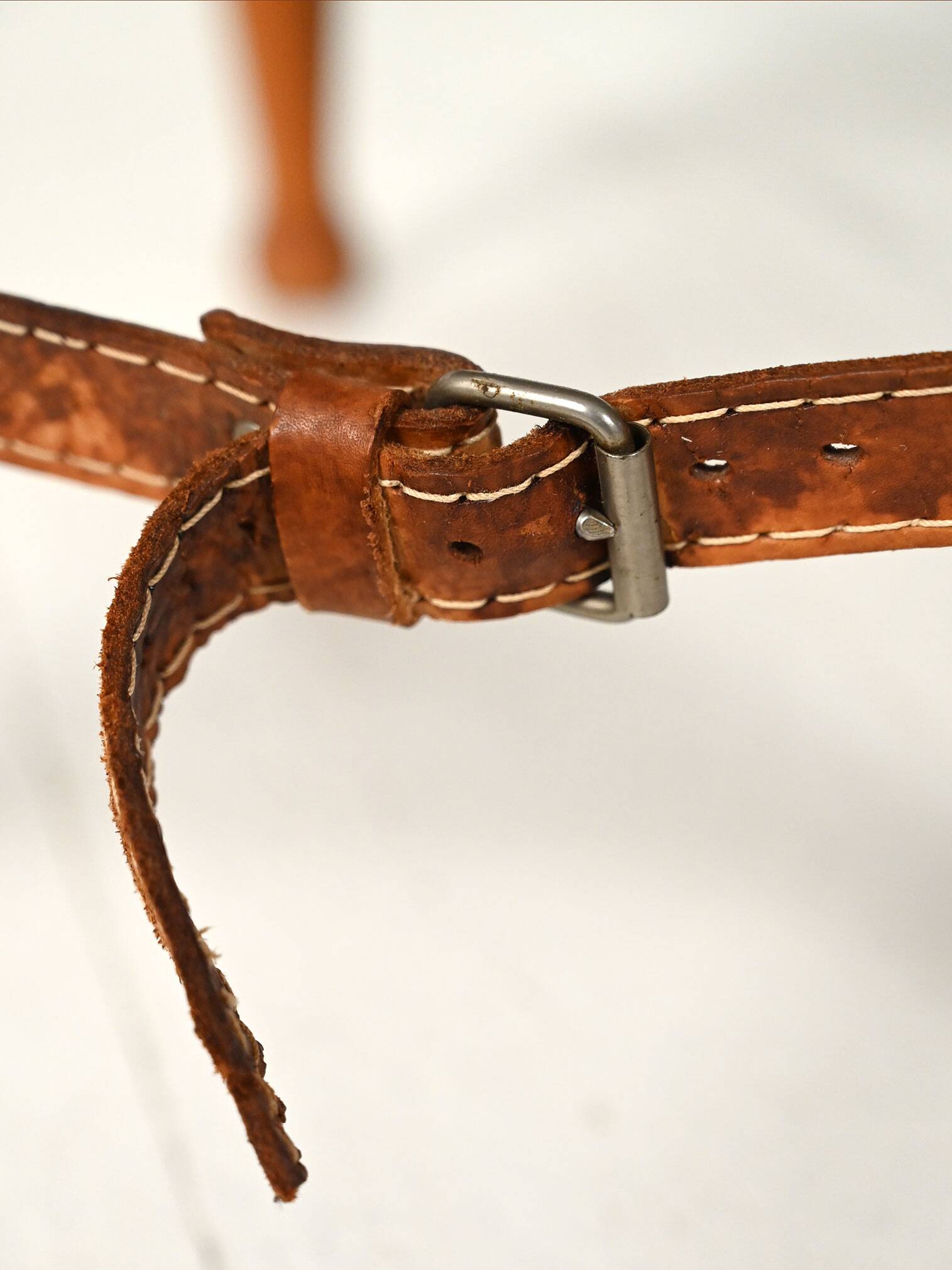 “Safari” Footstool in Oak and Leather