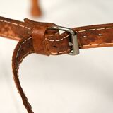 “Safari” Footstool in Oak and Leather