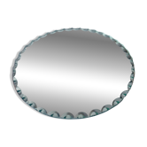 Ancien miroir rond à poser biseauté