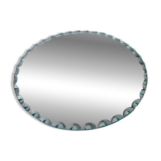 Old round beveled mirror