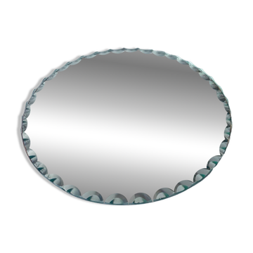 Old round beveled mirror