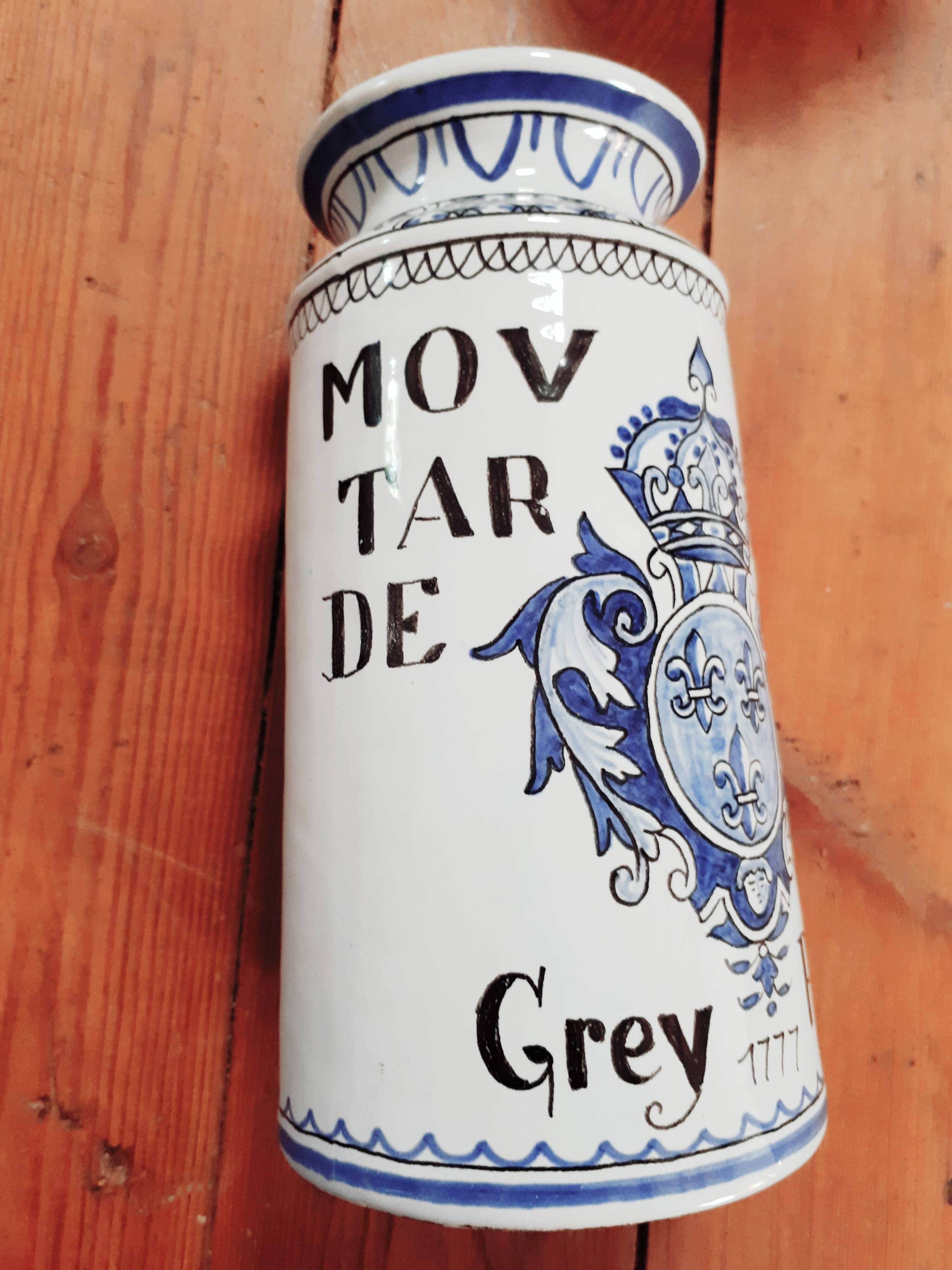 Pot en faience style apothicaire Grey Poupon