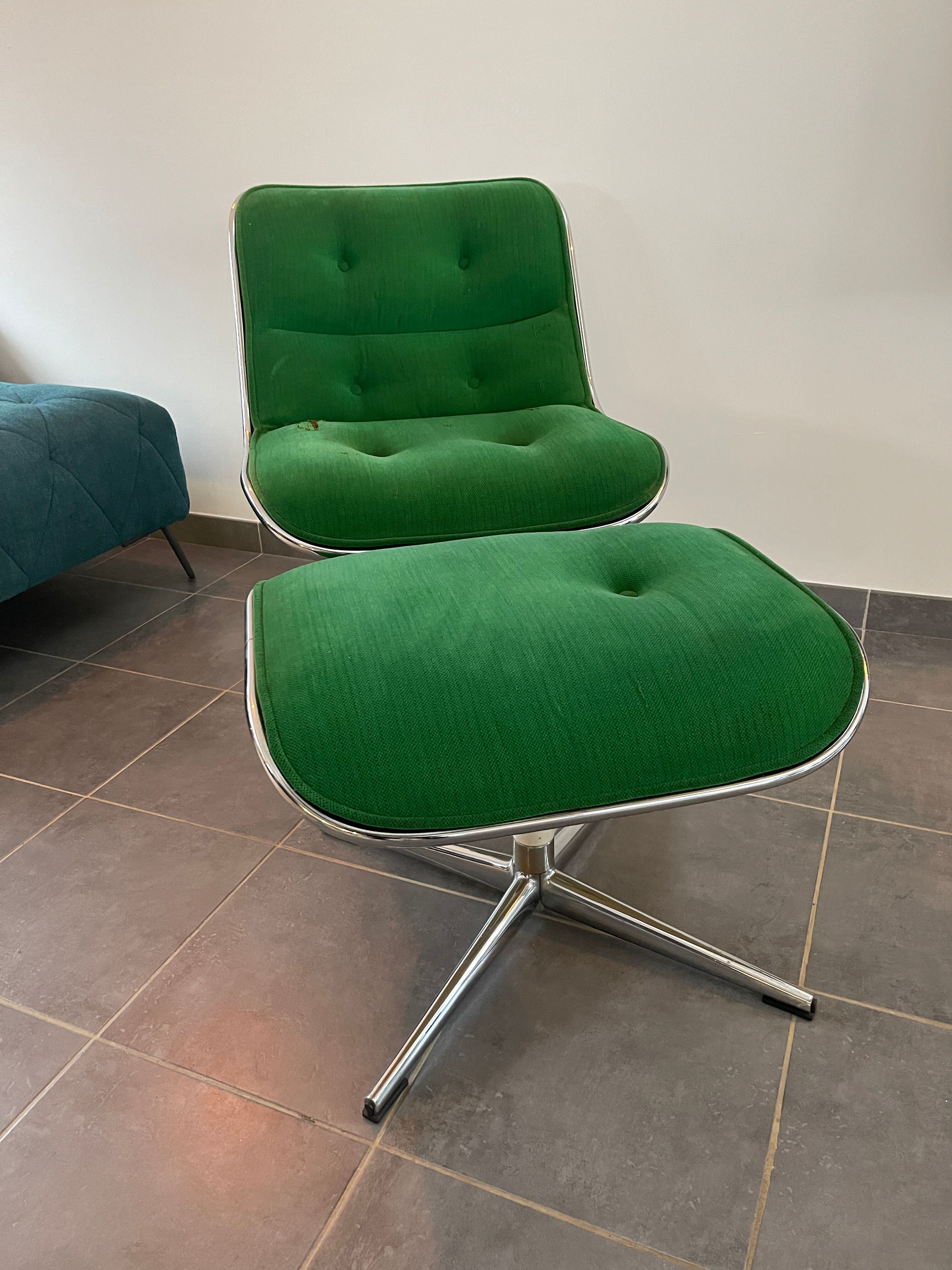 Armchair and ottoman Charles Pollock