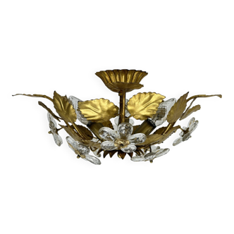 Mid-century design banci style ceiling lamp crystal flower , 1970sMid-centu