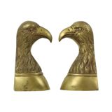 Pair of Vintage Brass Bird of Prey Eagle Bookends