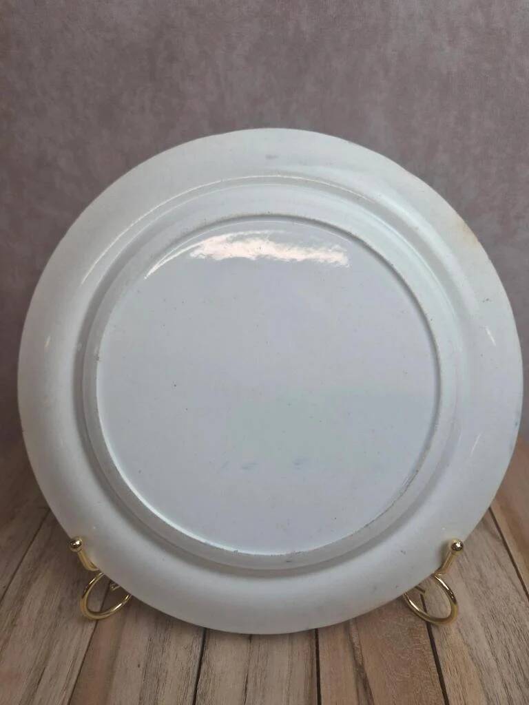 English plate XIXth filigree decoration Spode – fine earthenware blue and white around 1830