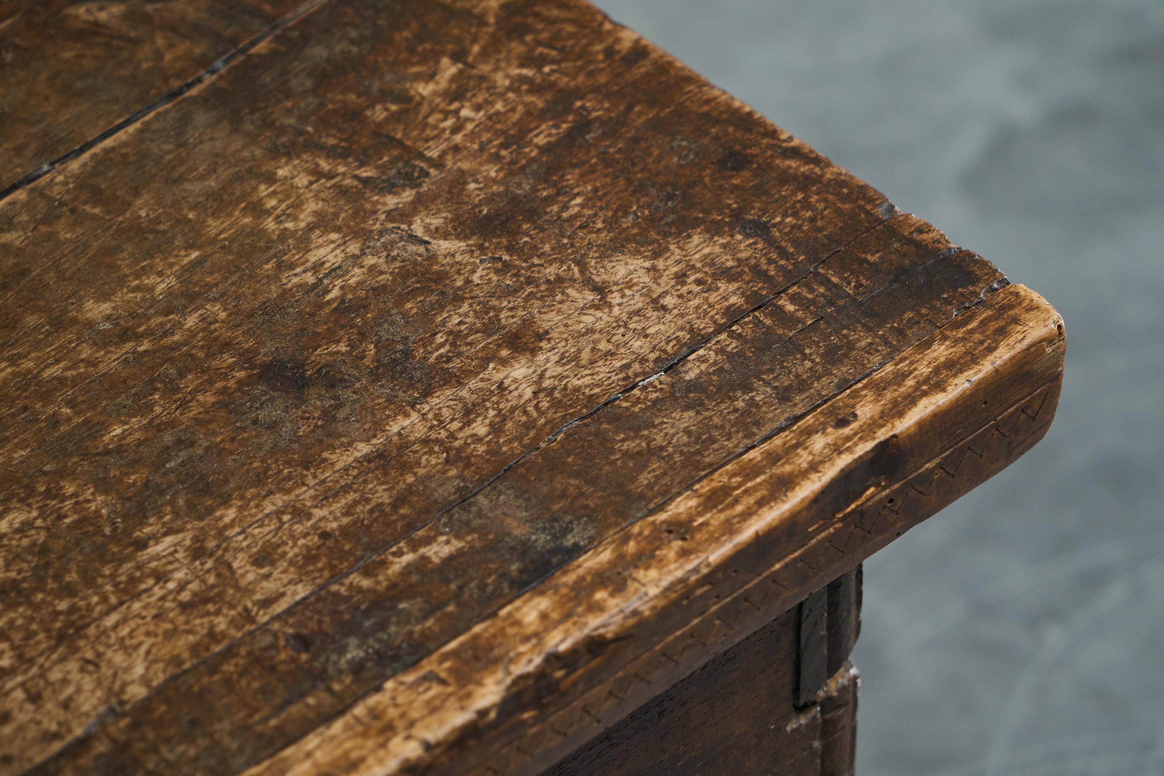 Oak and wrought iron mallet, early 18th century.