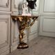 Carved and Gilded Wooden Console Imitating Natural Wood, Italy circa 1880