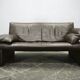 Jori Dark Brown Leather Two Seat Sofa, Belgium, 1990s