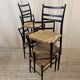Série de 6 chaises en bois & cordes - italie 1960