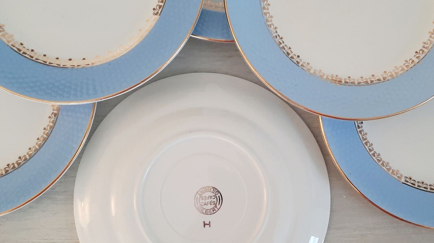 Dessert Plates and Hollow Dishes in Earthenware Café Gilbert by Moulin des Loups Vintage
