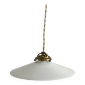 Suspension opaline unie blanche