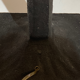 Pair vintage brutalist iron hammered floor or large table lamps, Germany.