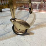 Glass and metal trolley, contains 4 bottle holders