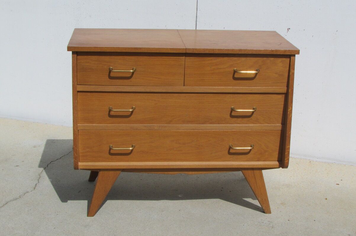 Vintage chest of drawers, oak dressing table, from the 50s-60s