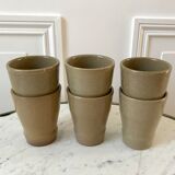 Lot de 6 verres en grès clairs