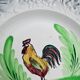Pair of decorative deep plates with rooster design, St Amand vintage