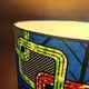 XL lampshade/suspension with printed ethnic graphic wax