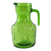 Pichet en verre moulé vert - Bormioli Fidenza made in Italy - vintage 60's