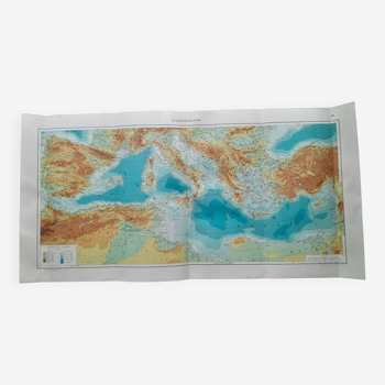 A geographical map from Atlas Quillet year 1925 The Mediterranean