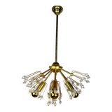 Emil Stejnar Sputnik chandelier for Rupert Nikoll, brass & crystal, Vienna, 1950s