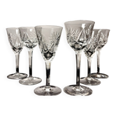 6 verres cristal probable production Saint Louis or VSL