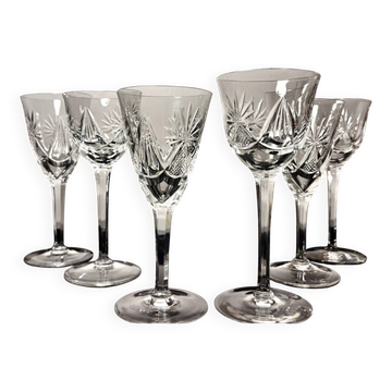 6 verres cristal probable production Saint Louis or VSL