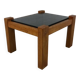 Table d'appoint brutaliste chêne & pierre naturelle
